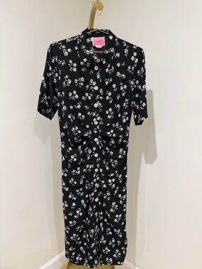 kate spade Black Floral Button Front Dress